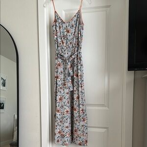 Leith Orange and Blue Jumpsuit with Spaghetti Straps